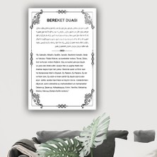Decorita Cam Tablo | Dini İslami Tablo | Bereket Duası | Beyaz Fon | 40cm x 60cm