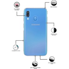 Kılıfmania Samsung Galaxy A40 Kapak Kamera Korumalı Tıpalı Şeffaf Silikon Kılıf