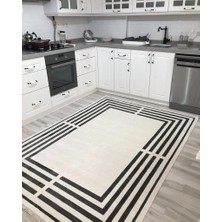 Hoom Rugs York 205 Krem Gri Çerçeveli Modern Salon Halısı