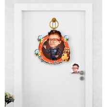 Kişiye Özel Erkek Çocuk Karikatürlü Çocuk Odasi Ahşap Kapi Süsü-2