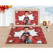 Kişiye Özel Baba Kiz Oğul Karikatürlü 1000 Parça Profesyonel Puzzle-1