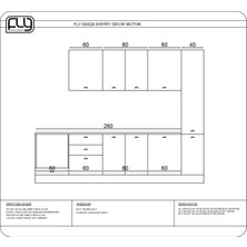 Fly Mobilya 300 cm Sherry Mutfak