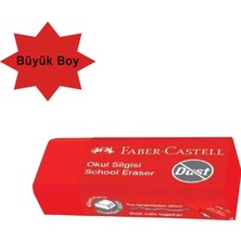 Faber-Castell Kurşun Kalem 6 Adet Faber Büyük Boy Kırmızı Silgi 2 Adet ve Kalemtıraş