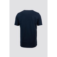 Mabross Erkek Lacivert Pamuklu Likralı V-Yaka Slim Fit T-Shirt