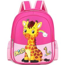 Xhang Çizgi Film Sevimli Zürafa Anaokulu Schoolbag (Pembe) (Yurt Dışından)