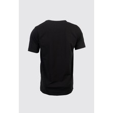 Mabross Erkek Siyah Pamuklu Likralı V-Yaka Slim Fit T-Shirt