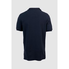 Mabross Erkek Lacivert %100 Pamuk Polo Yaka Custom Fit T-Shirt