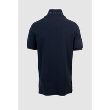 Mabross Erkek Lacivert %100 Pamuk Polo Yaka Custom Fit T-Shirt