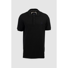 Mabross Erkek Siyah %100 Pamuk Polo Yaka Custom Fit T-Shirt