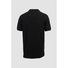 Mabross Erkek Siyah %100 Pamuk Polo Yaka Custom Fit T-Shirt