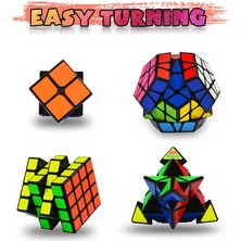 Hediyecik 4'lü Zeka Küpü Rübik Küp Set Megaminx,pyraminx,qidi,4x4,