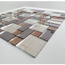 MozaiKristaL Mutfak Tezgah Arası ve Iç Dekorasyon Için Ayna ve Desenli Cam Kristal Cam Mozaik Mi x .