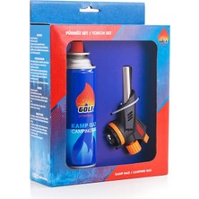 Golf Bütan Propan Gaz Kartuşu 227G Çakmaklı Pürmüz Set