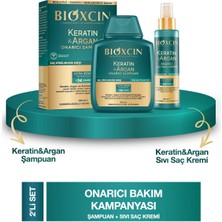Bioxcin Keratin & Argan Onarıcı Şampuan 300ML + Bioxcin Kertin Argan Sıvı Saç Bakım Kremi