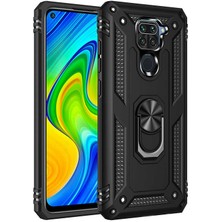 Apsuwa Xiaomi Redmi Note 9 Kılıf Vega Standlı Yüzüklü + Ekran Koruyucu Nano