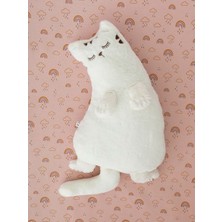 Shiva Gift&More Şişman Kedi Bej 3D Figürlü Peluş Oyuncak Uyku ve Oyun Arkadaşım