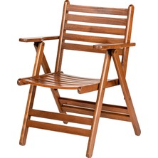 Bahçeme Antalya Ahşap Bahçe Balkon Takımı: 90 cm Yuvarlak Masa + 2 Minderli Sandalye | Katlanır  Set
