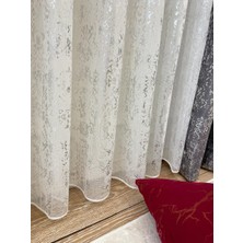 Brillant Varaklı 1/2,5 Pile Gümüş Renkli Tül Perde Modern Desen 150 x 265 cm Polyester Kumaş