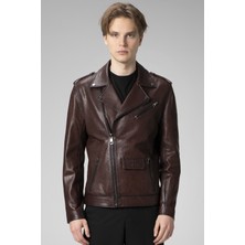 Dericlub E7501 Jumbo  Deri Motorcu Erkek Mont