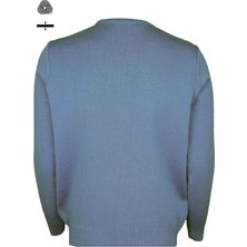 CO Cewo Tricot Büyük Beden Çelik Örme Klasik Kalıp Yünlü Bisiklet Yaka Havacı Mavi Triko Kazak