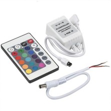 Aciko Bilgisayar Masası Için Rgb 5 Metre Adaptörlü 24 Tuşlu Kumandalı Şerit LED Hazır Set