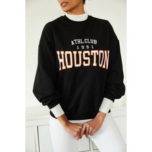 Black Sokak Kadın Siyah Houston Sweatshirt