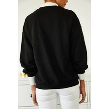 Black Sokak Kadın Siyah Houston Sweatshirt