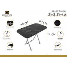 Okuyanlar 60X90 Soil Katlanır Katlanabilir Yemek Çalışma Balkon Oyun Kamp Bahçe Masası (Bendir)