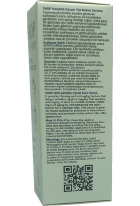 Shop Kırışıklık Karşıtı Yüz Bakım Serumu Palmitoyl + Hyaluronic Acid + 15 Spf 30 ml