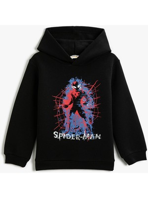 Koton Spider Man Baskılı Kapüşonlu Sweatshirt