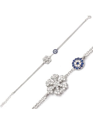 925 Gümüş 925 Ayar Gümüş Kartane Model Bayan Bileklik