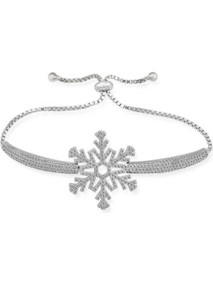 925 Gümüş Gümüş Kar Tanesi Bayan Bileklik
