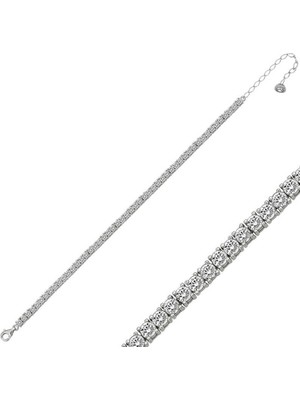 925 Gümüş Gümüş Tırnaklı Su Yolu Bayan Bileklik