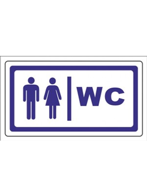 Soylu Yönlendirme Bay-Bayan Wc 8X15 cm 4 mm Pleksi Mavi SV125