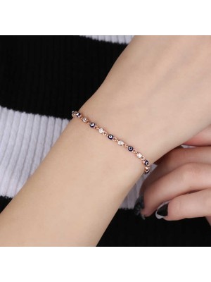 925 Gümüş ​gümüş Nazar Boncuklu Bileklik