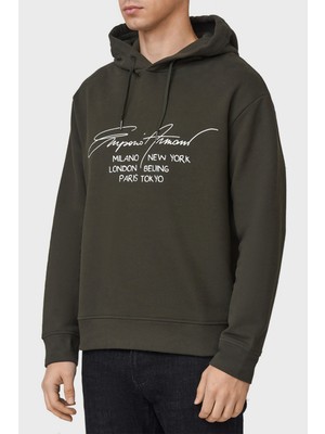 Emporio Armani Regular Fit Baskılı Kapüşonlu % 100 Pamuk Sweat Erkek Sweat 6K1M92 1jqkz 0595