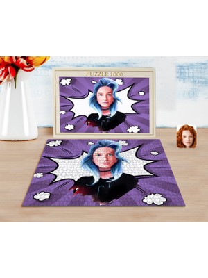 BK Kişiye Özel Kadın Soyut Karikatürlü 1000 Parça Profesyonel Puzzle-25