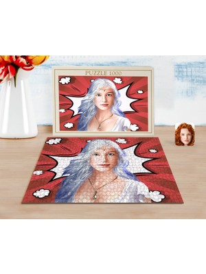 BK Kişiye Özel Kadın Soyut Karikatürlü 1000 Parça Profesyonel Puzzle-18