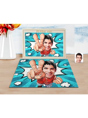 BK Kişiye Özel Erkek Karikatürlü 1000 Parça Profesyonel Puzzle-33