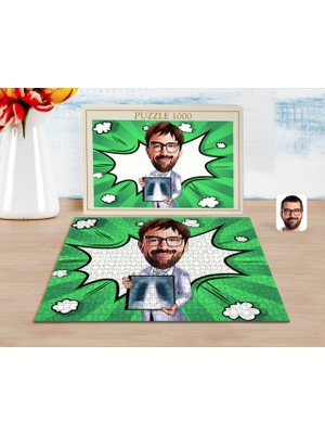 BK Kişiye Özel Erkek Radyolojist Karikatürlü 1000 Parça Profesyonel Puzzle-1