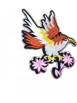 Bidoluhobi Yapıştırma Kenarları Taşlı Kuş Patch