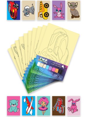 Artikel Tuz Boyama Oyunu 10 Lu Seti -1 , Eğitici Aktivite , Kum Boyama Oyunu TB-028