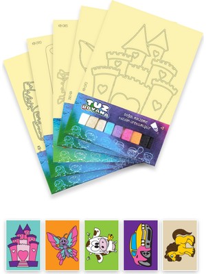 Artikel Tuz Boyama Oyunu 5 Li Seti -4 Eğitici Aktivite Sanat ve Tasarım İçin Güvenli Oyun