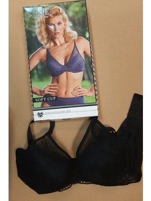Orkide  8250 Büyük Beden Soft Cup Dantelli Sütyen-Siyah