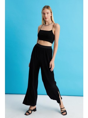 Alexander Gardi Yırtmaçlı Yüksek Bel Pantolon (B22-118B)