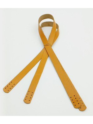 Angel Çanta Aksesuar Hardal Renk Gerçek Deri 80X2 cm Çift Sap