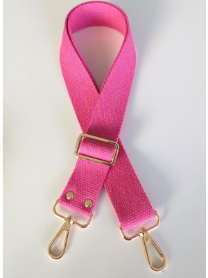 Angel Çanta Aksesuar Pamuklu Kolon 120X4 cm Light Gold Metal Fuşya