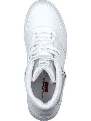JUMP 16309 Beyaz Erkek Günlük Rahat Uzun Bilekli Yürüyüş Sneaker Spor Ayakkabı