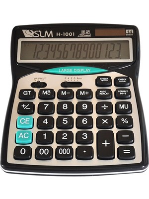 Slm 12 Haneli Güneş Enerjili Hesap Makinesi H-1001