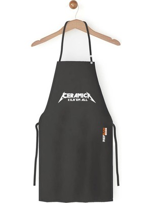 Refsan Renkli Stylish Atölye Önlüğü - Ceramica Antrasit Renk 85 cm Ayarlanabilir ve Suya Dayanıklı